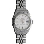 Rolex Oyster Perpetual Date stainless steel lady's wristwatch, reference no. 69240, serial no.