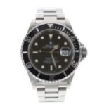 Rolex Oyster Perpetual Date Submariner stainless steel gentleman's wristwatch, reference no. 16610