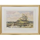 Edward Wesson RI., RSMA., RBA., RI., (1910-1983) - "Spring Morning" sunlit river scene with trees,