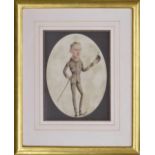 Phil May RI., RP., NEAC., (1864-1903) - Caricature of a gentleman standing wearing a grey suit and