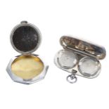 George V silver double sovereign case, Chester 1912, engraved 'BW' initials to the top, maker 'T&S',