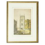Nonie F. Woodward (19th century) - "Abbey Vale Tower, Evesham" inscribed on the later label verso