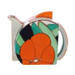 Clarice Cliff Fantasque 'Gardenia' Stamford teapot and cover, 4.75" high