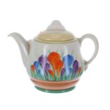 Clarice Cliff 'Crocus' Windsor teapot and cover, 4.5" high