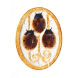 Gabriel Argy-Rousseau (French 1885-1953) - pâte de verre glass pendant with three ladybirds within