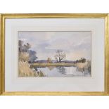 Edward Wesson RI., RSMA., RBA., RI (1910-1983) - "Winter Pond, Surrey" signed also inscribed on a