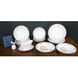 Selection of Shelley 'Silver Dawn' 14124 dinner wares, to include four dinner plates, six sides