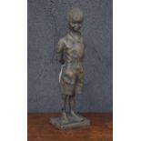 Vanessa Marston cold cast resin bronzed figure of a girl, signed and inscribed '92, 21" high (at
