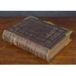 Tooled leather and brass bound Holy Bible, printed by George Eyre & William Spottiswoode, bearing