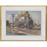 Terence Cuneo (20th/21st century) - coloured print of the steam locomotive' Evening Star' (No.