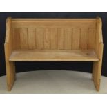 Short pine pew, 45" wide, 14" deep, 34" high