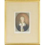 Miss E Milner after Thomas Gainsborough -  Framed coloured mezzotint portrait of Prince Adolphus