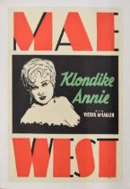 Klondike Annie - USA movie poster, 1936, starring Mae West, Victor McLagen, 82cm x 114cm, linen