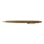 9ct yellow gold ball-point pen, maker S J Rose & Son, Birmingham 1969, 20.7gm, 5" long