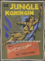 (Jungle Queen) De Jungle Koningin - Dutch release movie poster, early WWII, 60cm x 79cm, GC - ** a