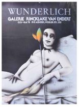 Wunderlich - German advertisement poster for the exhibition at Galerie Rinklake Van Endert, Munste