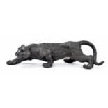 Bronze study of a prowling panther, 16" wide, 4.5" high