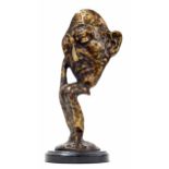 After Antoine-Louis Barye (French 1839-1882) - bronze figural study of a thinking man, with a cast