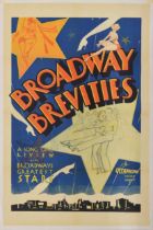 Broadway Brevities, USA, 1931 - film shorts poster, produced by Warner Bros, linen backed, 73cm x