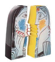 Pair of Goebel Artis Orbis  Collection Homage to Pablo Picasso "Head resting upon Hands" porcelain