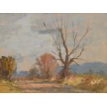 Edward Wesson RI., RSMA., RBA., RI., (1910-1983) - Trees in a landscape, signed Wesson, oil on board