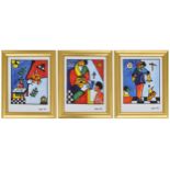 Otmar Alt (German, born 1940) - "Know Thyself", a limited edition porcelain three tile triptych