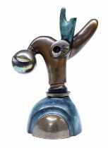 Otmar Alt (German, born 1940) - "My Pet", limited edition abstract bronze sculpture, with rotating