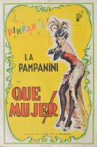 Que Mujer! - Argentinian release movie poster, starring Sylvana Pampanini, 74cm x 110cm, GC - **