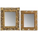 Carved Florentine style gilt wood mirror, with pierced foliate frame around an acorn and oak leaf