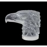 Lalique 'Tete D'Aigle' glass eagle car mascot / paperweight, inscribed signature Lalique, France,