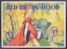 Red Riding Hood - pantomime advertisement poster, marked 'Taylors. Printers. Wombwell. Yorkshire',