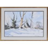 Edward Wesson RI., RSMA., RBA., RI., (1910-1983) - Trees in a winter landscape, signed, watercolour,