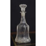 Victorian Newcastle type pillar moulded glass decanter and stopper, the hollow stopper with