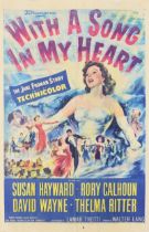 With a Song in My Heart - The Jane Froman Story - advertising movie poster, Susan Hayward,