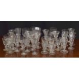 Group of assorted antique and later drinking glasses etc.