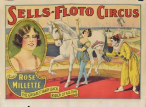 Sells-Floto Circus / Rose Millette 'The Greatest Bare Back Rider of all Time' - vintage circus