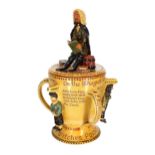 Glazed terracotta 'A Witches Possett Pot' by Harry Juniper of Bideford,  commemorating the trial and