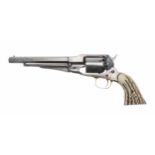 Remington 11mm six shot revolver, the 6.25" octagonal barrel bearing faint inscription to