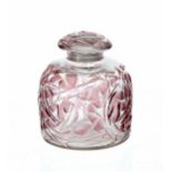 Lalique 'Epines' glass perfume bottle with stopper, with moulded decoration of foliage with rose