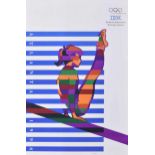 Atlanta 1996 Olympics - US sports poster with gymnast, for IBM sponsorship, 61cm x 91.5cm, VGC