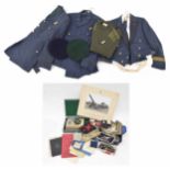 Three Royal Air Force Navigators dress uniforms, blue, including one dress uniform with waistcoat;