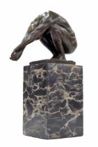 After Miguel Fernando Lopez (Milo) (Portuguese b.1955) - bronze figural study of a diver, with a