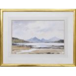 Edward Wesson RI., RSMA., RBA., RI., (1910-1983) - Scottish Loch scene with mountains, signed,