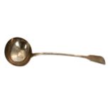 William IV silver ladle, maker Charles Boyton, London 1836, 12.75" long, 6oz t