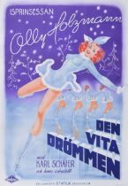 (The White Dream) Den Vita Drommen - Swedish release movie poster, 1944, starring 'Ice Princess'