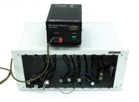 Bespoke Vintagecity rack module housing rack unit, fitted with ten power connectors and with
