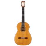 1962 A A Jones classical guitar; Back and sides: Indian rosewood, hairline to lower bout, further