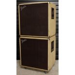 Pair of Fender Custom Shop Rumble Bass guitar amplifier cabinets to include a 4 x 10" and a 4 x