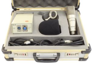 ADK Model TC tube condenser microphone, within a fitted flight case with DJ-8 power supply,