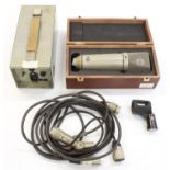 Neumann U67 large diaphragm tube condenser microphone, within a fitted wooden box, with power supply